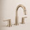 Nicoli Brushed Gold Bathroom Faucet with Sprayer, 8 Inch Widespread Bathroom Sink Faucet with Pull Out Sprayer, Push-Pop Drain, Champagne Bronze