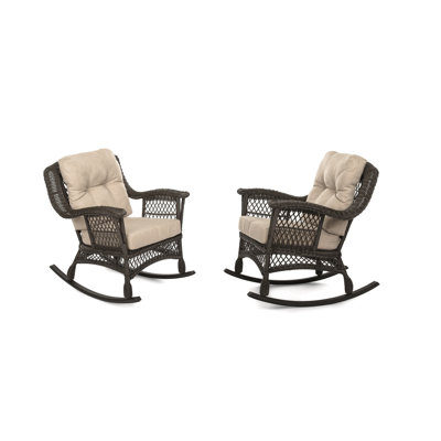Chaise de patio avec coussins pour jardin à bascule Rubino