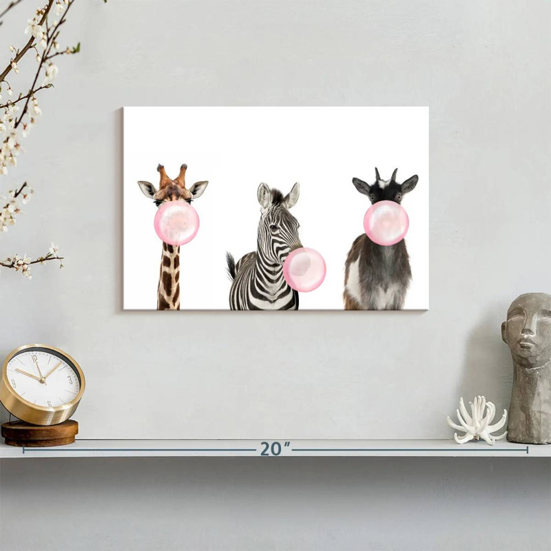 Impression sur toile Bubble Gum Safari, L 8 po x H 12 po