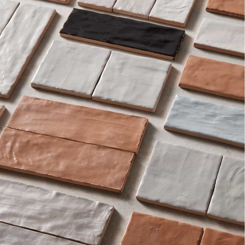 Montauk 2x8 Mixed Finish Ceramic Tile, Terracotta
