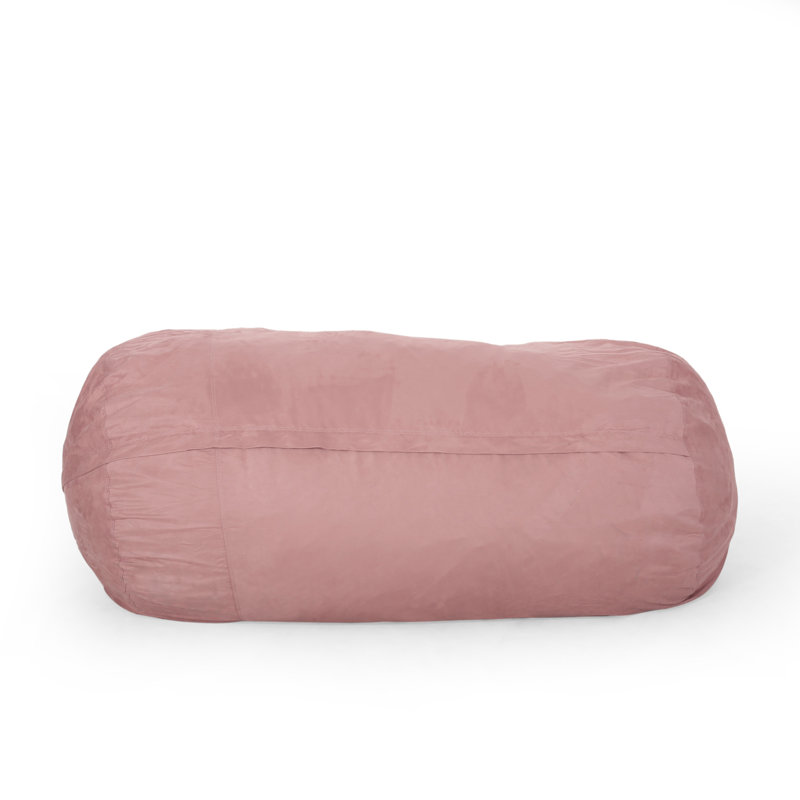 Fauteuil à billes cylindrique en microfibre, H 34 po x l 84 po x P 48 po, Rose