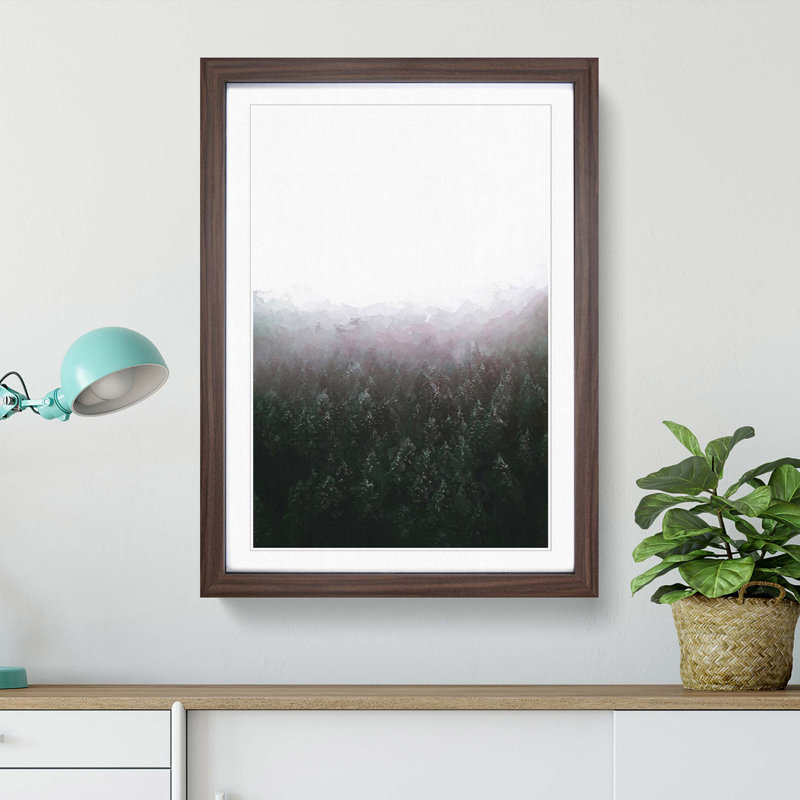 Winter Forest in Germany in Abstract - Picture Frame Graphic Art Print, Walnut, 60cm H x 40cm W x 2cm D