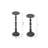 Set Of 2 Decorative Black Iron Candle Holder With Spindle Design, L:D4x13.5" S:D4x11"