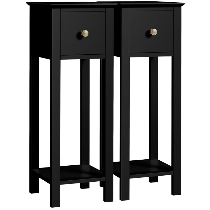  Side Table Set, Black