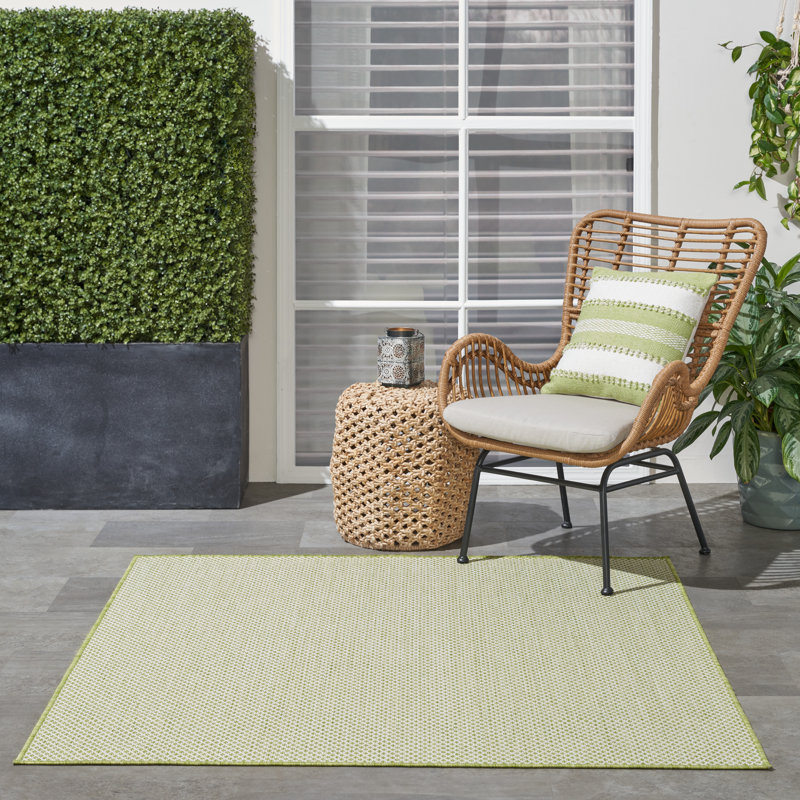 Tapis intérieur / extérieur vert Mccune, Carré 5 pi