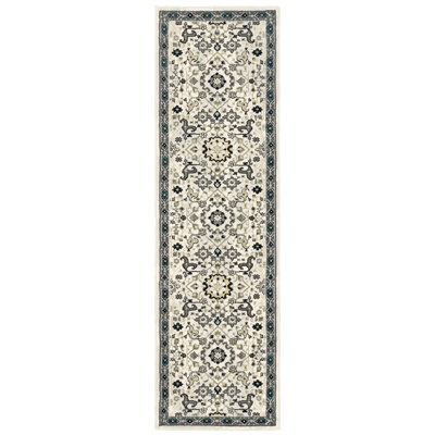 Tapis oriental ivoire / bleu marine Laurie