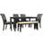 Alexa-Mae 60" Black Finish Dining Set - 6-Piece, Dining Table, Vegan Leather Parson Chairs, And Beige Microfiber Bench-931785248