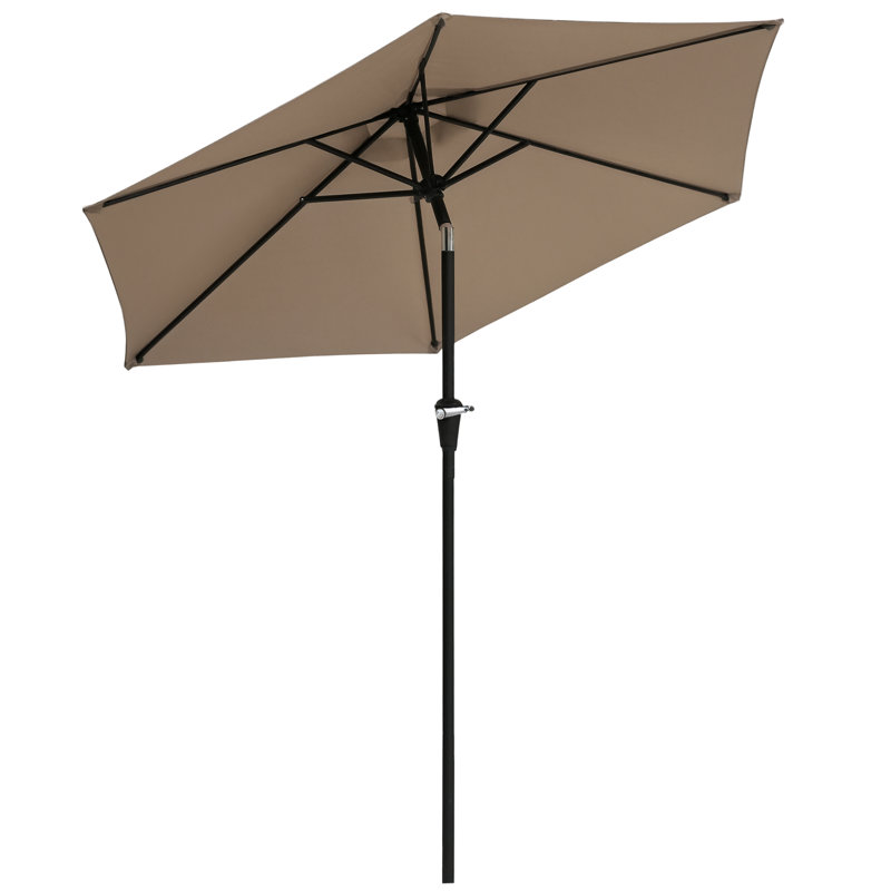Parasol d'extérieur avec 6 baleines, Kaki