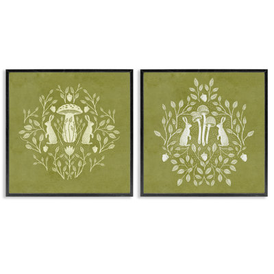  Boho Bunnies & Mushroom, ensemble de 2 giclées par Katie O'Shea