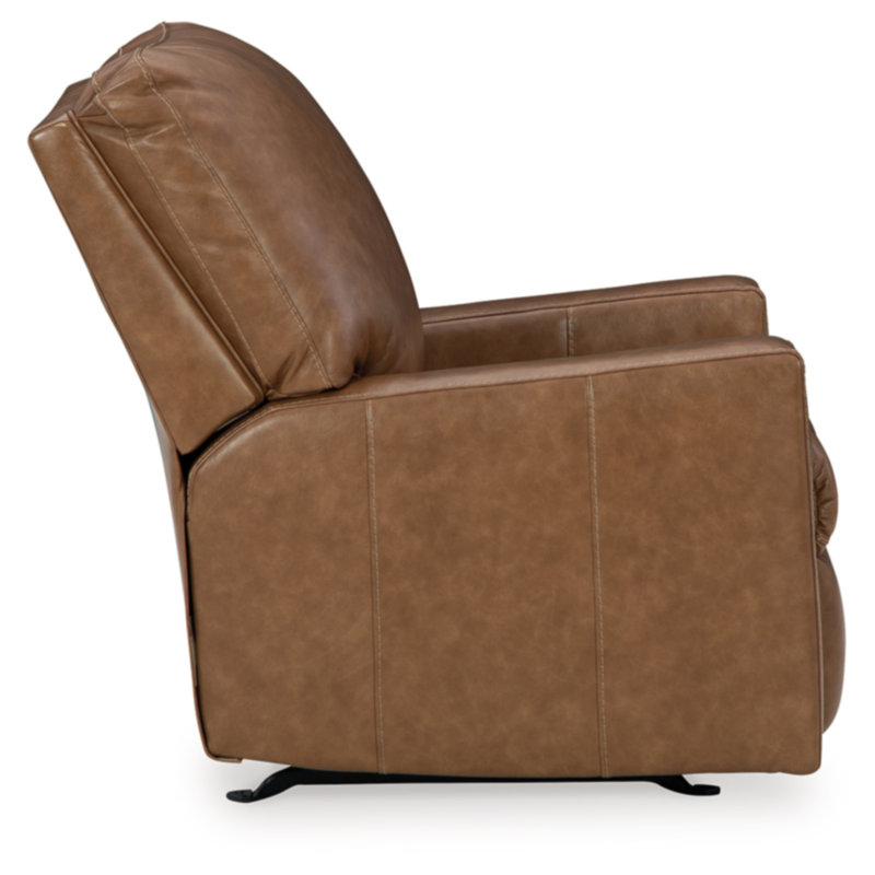 Caramel Leather Contemporary Rocker Recliner