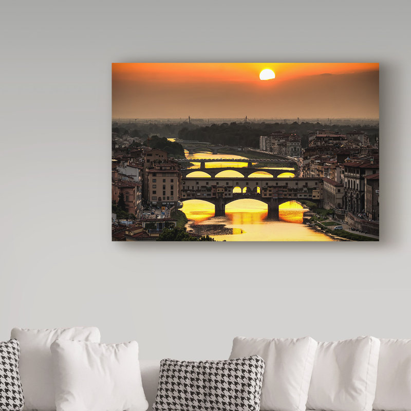 Dyara «Sunset in Florence», reproduction de photo sur toile tendue, H 12 po x l 19 po x P 2 po