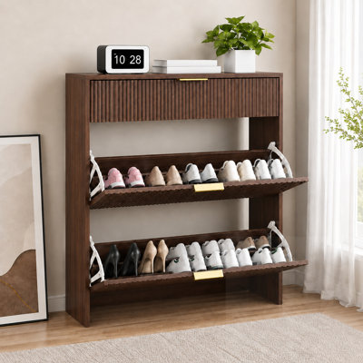 Armoire à chaussures cannelée avec tiroir