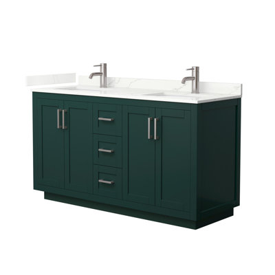 Miranda 60" Freestanding Double Bathroom Vanity with Quartz Top