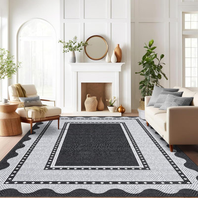 Tapis de salon lavable ultra-doux 10 x 13 Tapis antidérapant antidérapant polyvalent pour tapis de salle à manger pour bureau