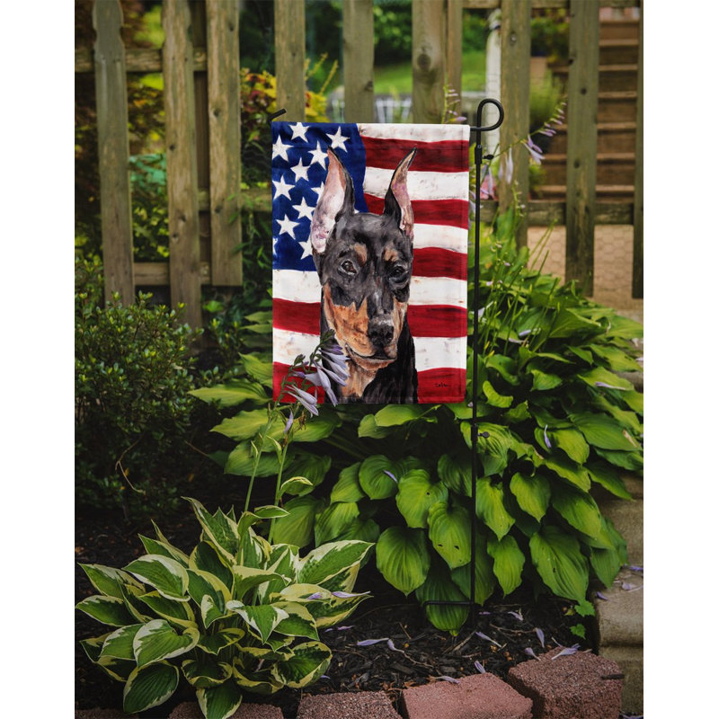 2 côtés en polyester de 2 côtés american drapeau de jardin, Berger allemand brun