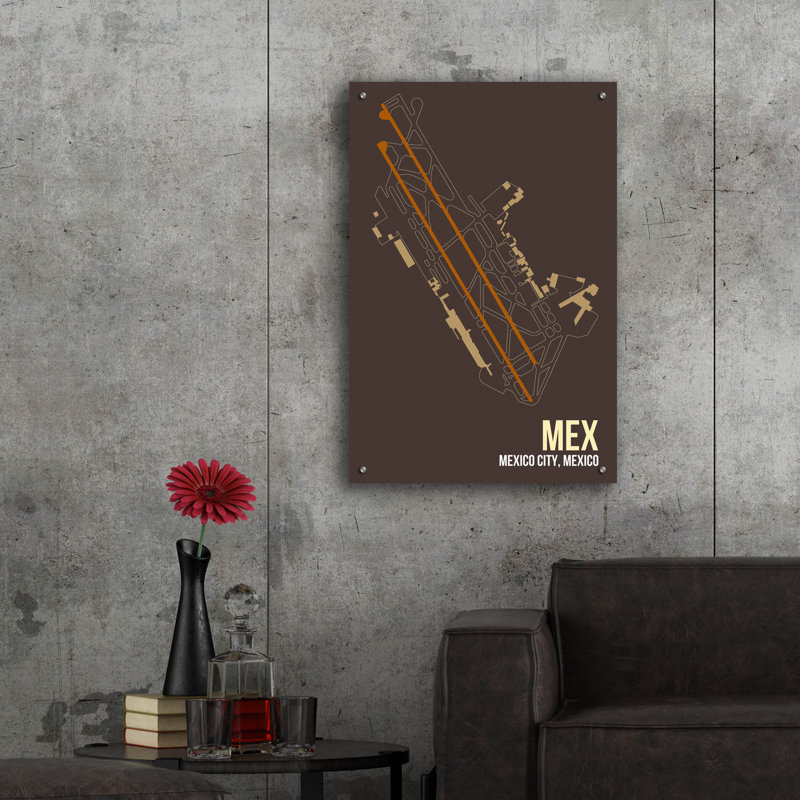 Art mural en verre acrylique, MEX, H 36 po x l 24 po x P 0,2 po