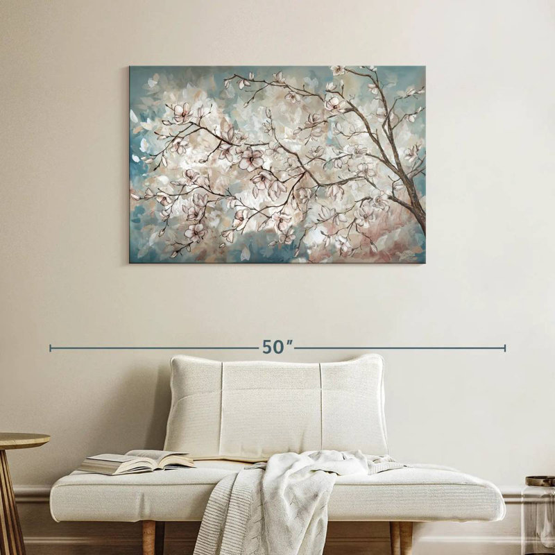 Harnek Magnolia Branches On Blue I, H 26 po x l 39 po