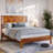 Ethan Solid Wood Platform Bed with Headboard, Rustic Bed Frame-620431626-652529527