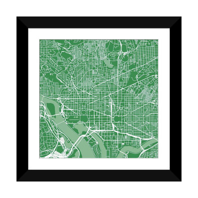 « washington d.c. routes », impression carrée sur toile tendue