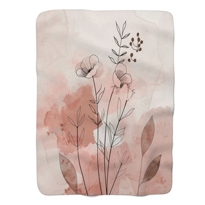 Blush Wabi Sabi Flowers - 1 pièce Sherpa Premium