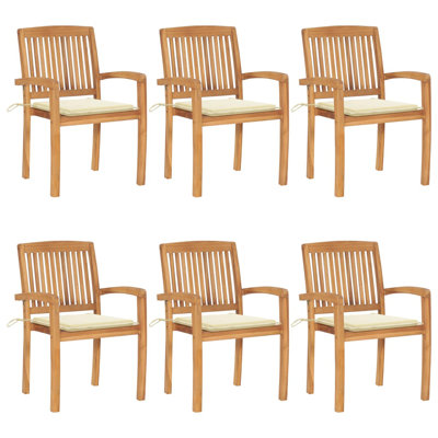 Chaise de patio en teck avec coussins