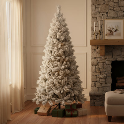 Arbre de Noël pin vert et blanc 6 pi