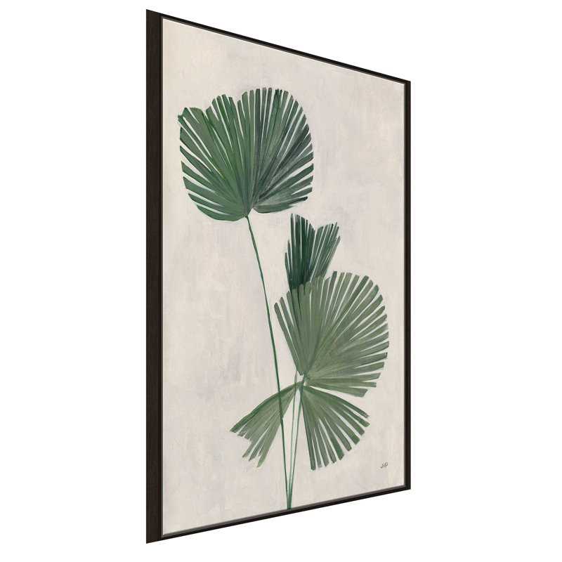 Palmier botanique III - Peinture, L 39,5 po x H 63,5 po, Encadrement brun