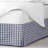 Walker Check Reverse to Solid Indigo/Ivory Cotton Bedskirt-109715498-109715500