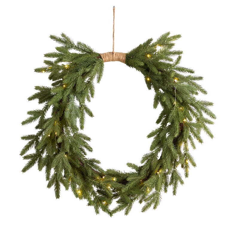 Holiday Cascading 24" Lighted Wreath