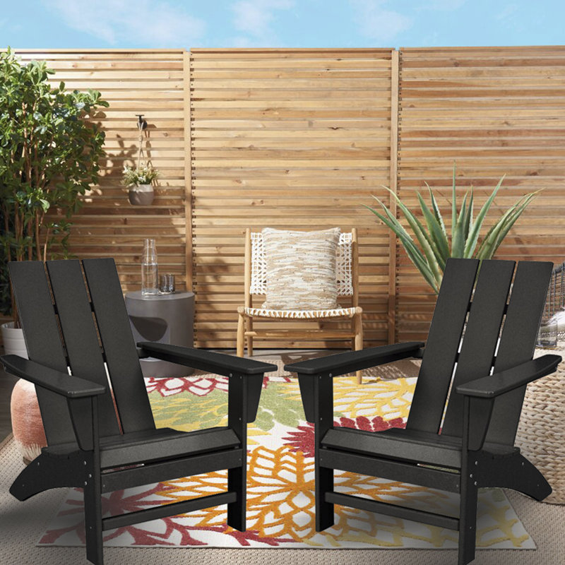 Katharine Outdoor Adirondack Chair, Black