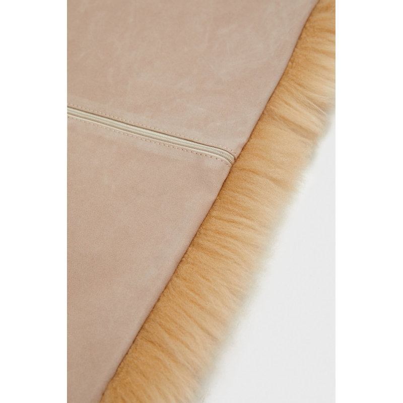 Teton Sheepskin Scatter Cushion Cover, Light Brown