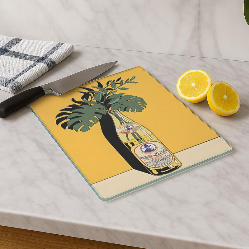 Durable Tempered Glass Cutting Board, 7.9 x 11.8 inches | 100% Antibacterial, Non-Slip Silicone Feet | Easy Clean Surface, Perfect for Food Prep & Kitchen Use, Not Dishwasher, Microwave, or Oven Safe