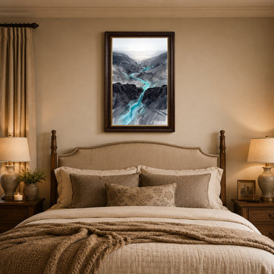 «Turquoise River Winding Through Gray Rocky Canyon», art mural