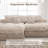 118" Boneless Sectional Couch, Oversized Sofa, Beige-1086632901-1088287431
