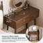 Meuble-lavabo en bois massif avec tiroirs de rangement MCM-133349066-133349067