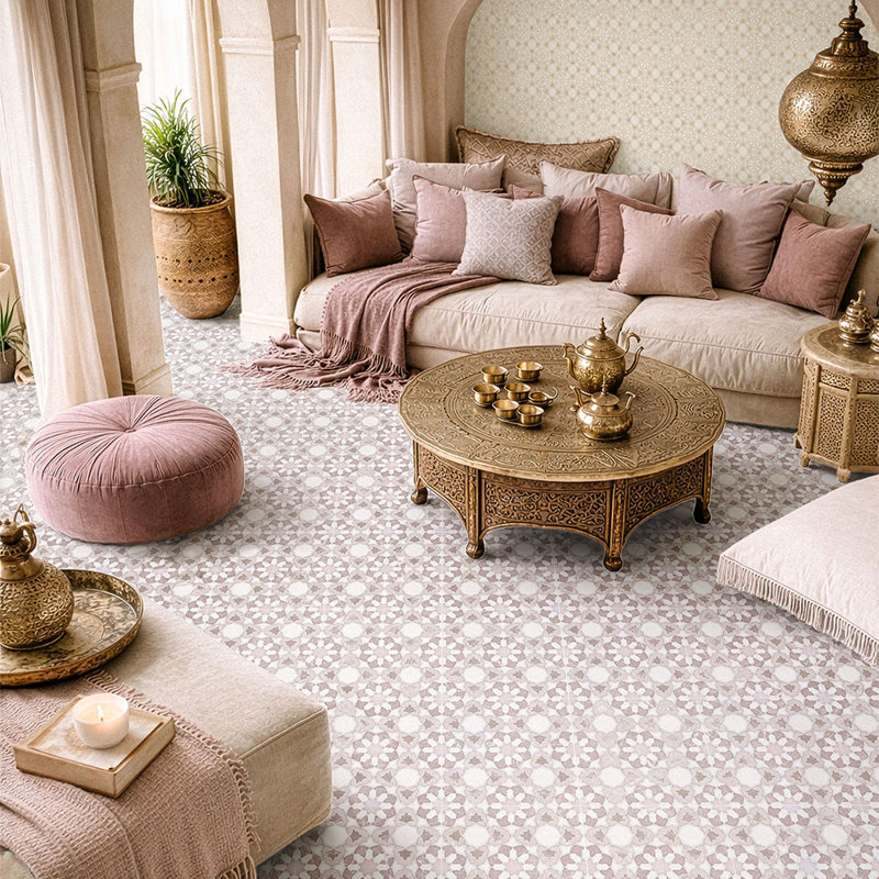 Carreau de porcelaine mat pour plancher et mur 9 po x 9 po Pageant, Rosa