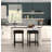 Elegant Black 30 Inch Barstool with Barley Twist Legs and Linen Upholstery-340994550