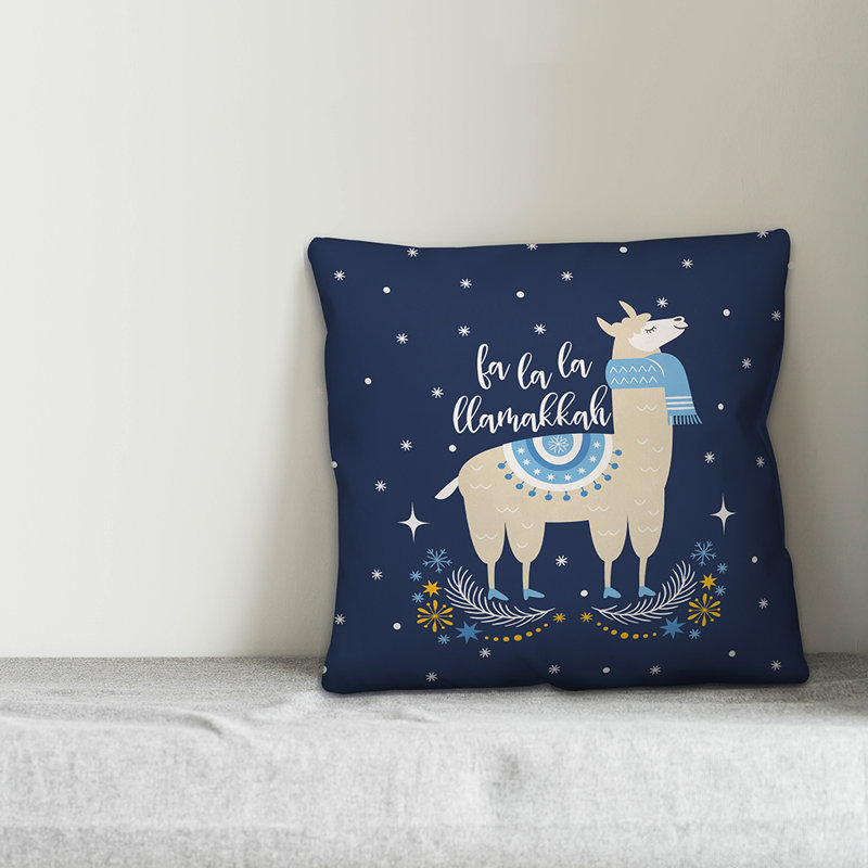  Coussin décoratif La La Llamakkah, 16 po x 1 po, Polyester/ Bourre en polyester