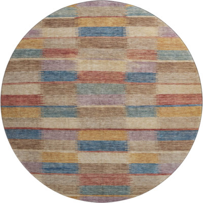 Premium Machine Washable Brennon AMF1628 Stripes Rug
