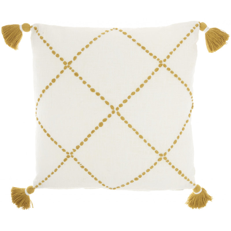  Square Cotton Pillow Cover & Insert, Mustard Yellow