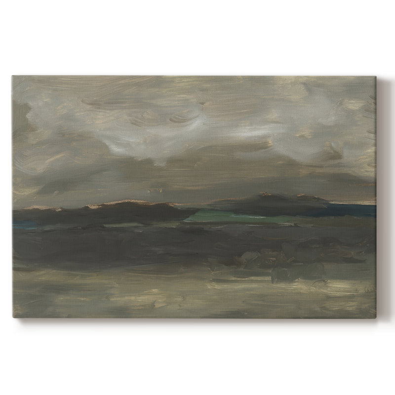 Vue sur lac en sourdine II - Cavas enveloppés de galerie, 24 x 36