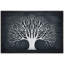 Panneau rétro effet bois foncé rétro, silhouette d'arbre forêt naturelle sur toile-94423438-94423442
