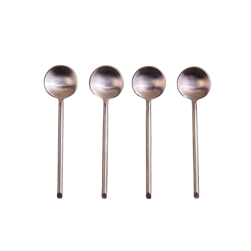Thin Stainless Small Spoons, set of 4