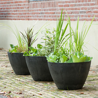 Pot à fleurs avec réservoir en pierre Pollyanna