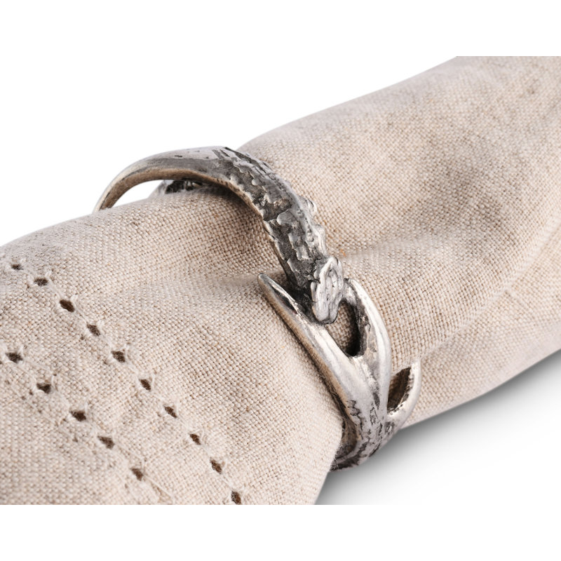 Lodge Pewter Antler Horn Napkin Ring