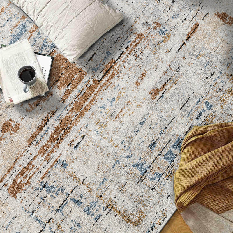 Tapis multicolore Strata - Motif stratifié moderne, facile à nettoyer, Tapis de couloir 2 pi 2 po x 8 pi