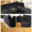 Canapé modulaire en U de 140,5 po, canapé 4 places Cloud avec revêtement en chenille, coussins lombaires et repose-pieds mobile pour le salon-378218155