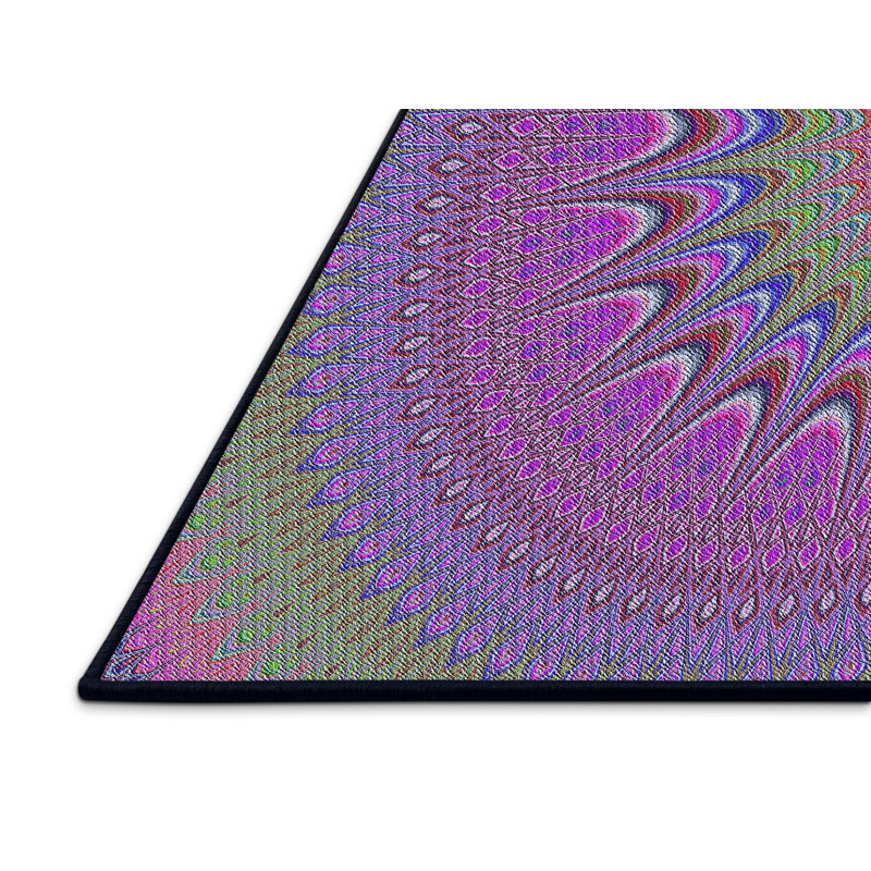 Tapis rose / vert / mauve Power Loom, Rectangle 6 pi x 9 pi