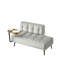 Table de chevet pivotante en velours gris de 54 pouces avec table tournante à 360 °, velours confortable pour la vie