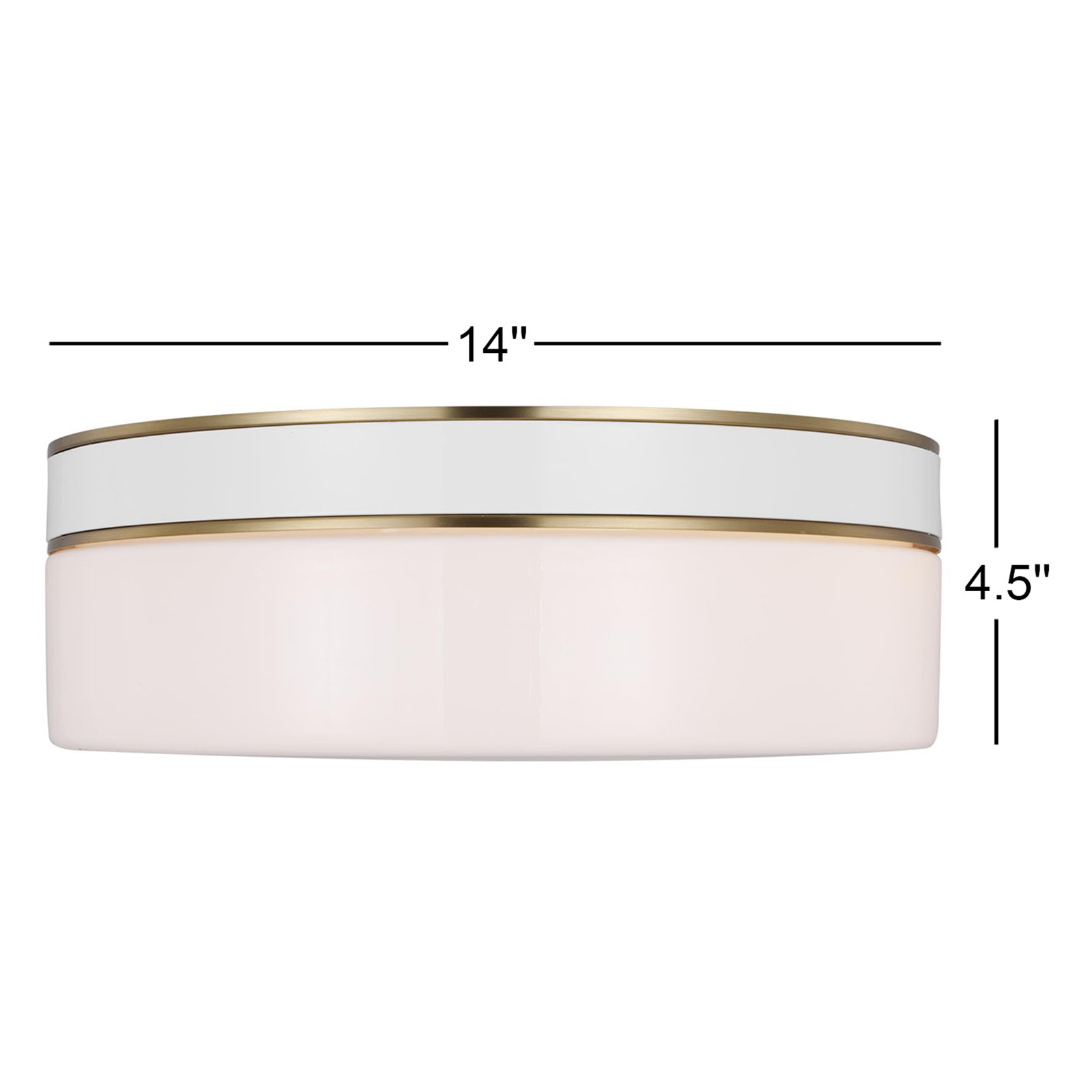 2 Light Glass Flush Mount, Burnished Brass